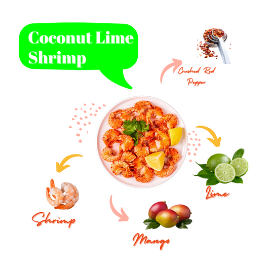 Coconut Lime Fried Shrimp with Mango Peach Jalapeno Sauce
